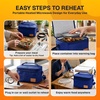 FORABEST Portable Microwave Food Warmer – Electric Lunch Box 80W with Insulated Bag and Utensils – 12V/24V Car/Truck & 110/220V Home/Office Use – Fits up to 10 x 7 x 5 Inches Containers – Blue(Blue)