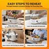 FORABEST Heated Lunch Box – 80W Electric Lunch Box – Portable Food Warmer with 1.5L Stainless Steel Container, Carry Bag & Leakproof Lid – 12V/24V Car/Truck & 110/220V Home/Office – White Gray(White Gray)