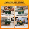 FORABEST Heated Lunch Box – 80W Electric Lunch Box – Portable Food Warmer with 1.5L Stainless Steel Container, Carry Bag & Leakproof Lid – 12V/24V Car/Truck & 110/220V Home/Office – White Gray(Army Green)