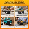 FORABEST Heated Lunch Box – 80W Electric Lunch Box – Portable Food Warmer with 2 Stainless Steel Containers 1.5L, Carry Bag & Leakproof Lid – 12V/24V Car/Truck & 110/220V Home/Office – White Gray(Neon Blue)