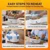 FORABEST Heated Lunch Box – 80W Electric Lunch Box – Portable Food Warmer with 2 Stainless Steel Containers 1.5L, Carry Bag & Leakproof Lid – 12V/24V Car/Truck & 110/220V Home/Office – White Gray(White Blue)