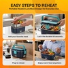 FORABEST Heated Lunch Box – 80W Electric Lunch Box for Adults – Portable Food Warmer – 1.8L Stainless Steel Containers, Carry Bag & Leakproof Lid – 12V/24V Car/Truck & 110/220V Home/Office – Navy Blue