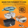 FORABEST Heated Lunch Box Replacement Tray – 1.5L Stainless Steel Inner Container with Single Compartment for Electric Lunch Box – Microwave & Dishwasher Safe – Compatible with FORABEST YY-3166 Model(1.5L – 2 Compartment)
