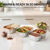FORABEST Heated Lunch Box Replacement Tray – 1.5L Stainless Steel Inner Container with Single Compartment for Electric Lunch Box – Microwave & Dishwasher Safe – Compatible with FORABEST YY-3166 Model(1.5L – 2 Compartment)