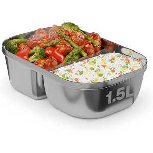 FORABEST Heated Lunch Box Replacement Tray – 1.5L Stainless Steel Inner Container with Single Compartment for Electric Lunch Box – Microwave & Dishwasher Safe – Compatible with FORABEST YY-3166 Model(1.5L – 2 Compartment)